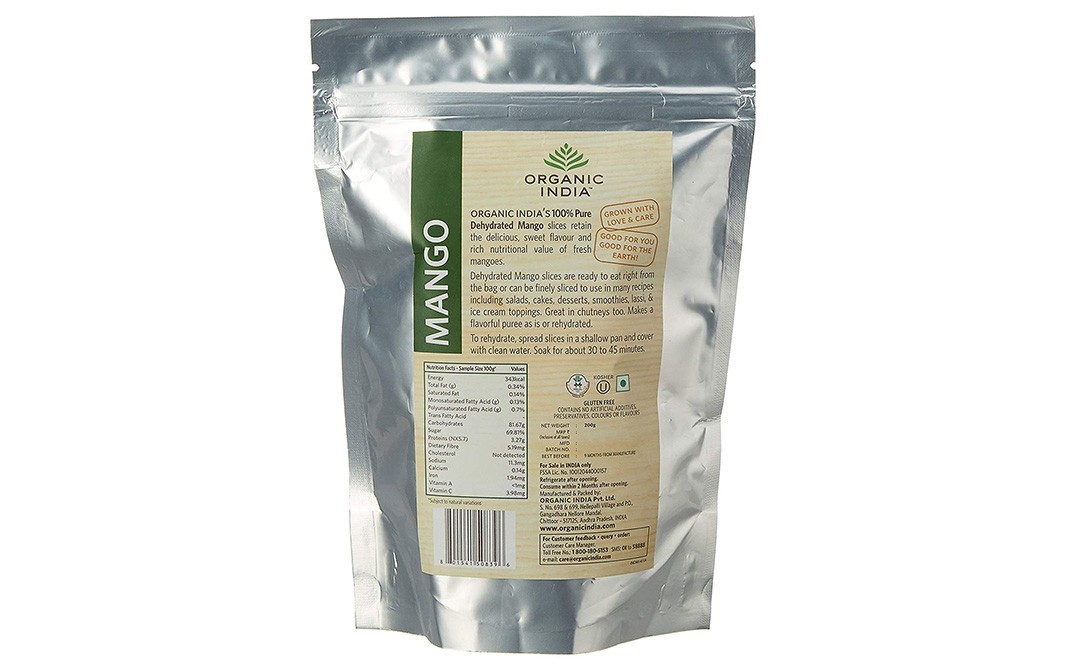 Organic India Dehydrated Mango    Pack  200 grams